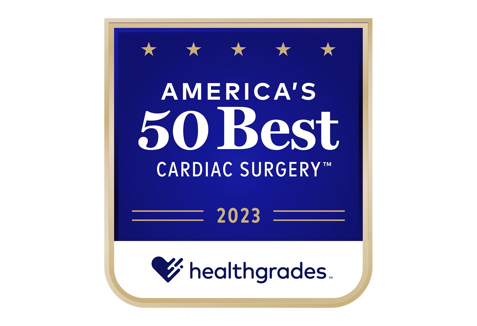 America's 50 Best Cardiac Surgery 2023 Healthgrades badge