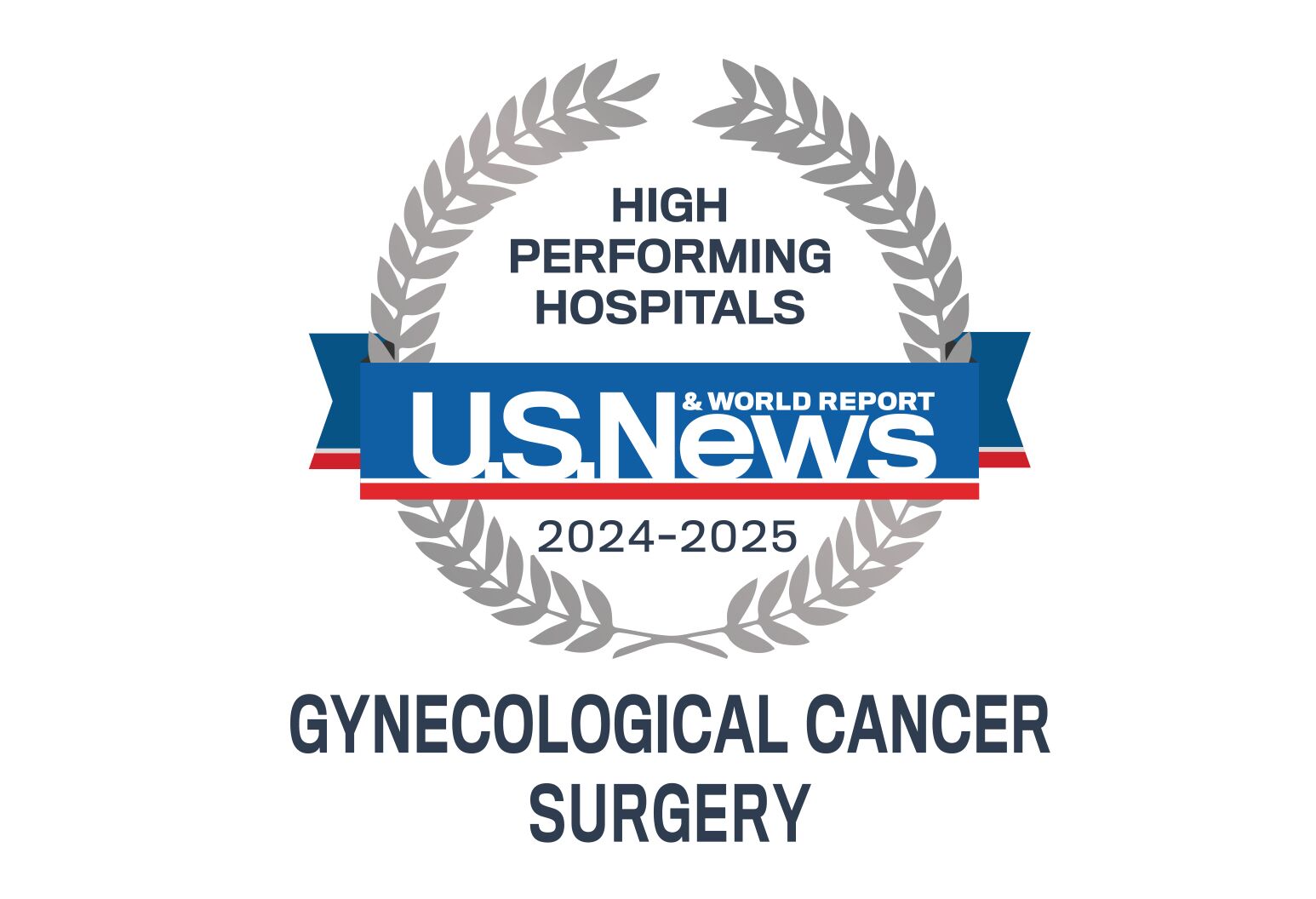 U.S. News and World Report High Performing Hospitals badge, 2024-2025.