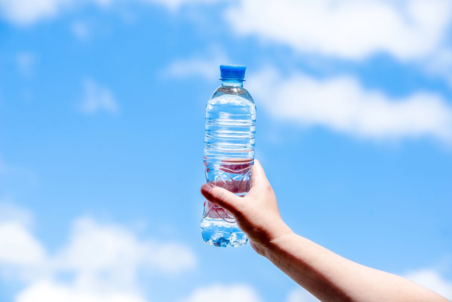 woman with pony tail feels thirsty after cardio training drinks water from  bottle holds refreshig dr Stock Photo by StudioVK